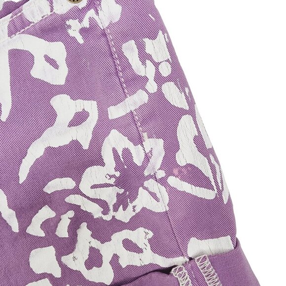 DVF x‎ Current/Elliott Lilac Printed Rolled Hem Denim Shorts Women's Size 0/24 - Picture 5 of 9